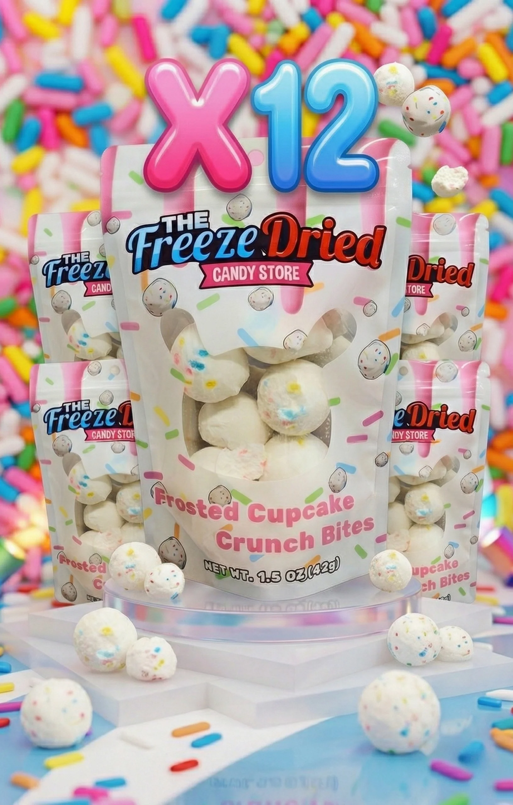 Frosted Cupcake Crunch Bites - 12pk - Freeze Dried Candy