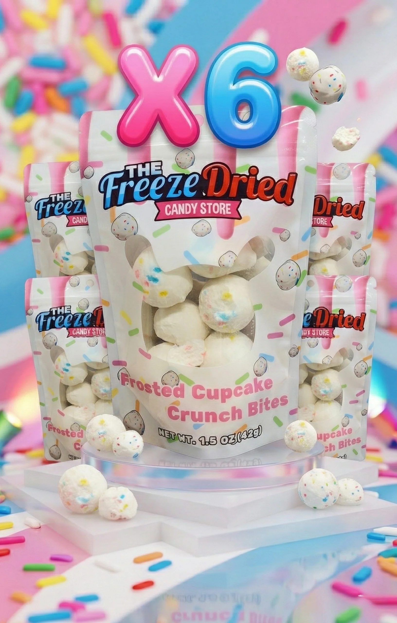 Frosted Cupcake Crunch Bites - 6pk - Freeze Dried Candy